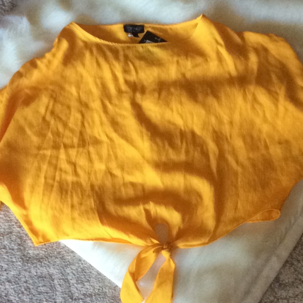 TOPSHOP Flare Sleeve Top with Tie Front -NWT - Picture 7 of 7